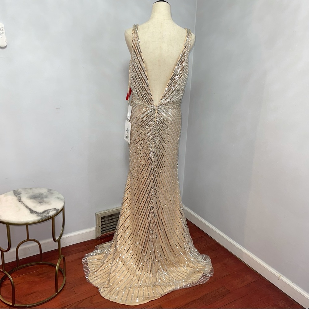 # Mac Duggal Starburst Sequin Column Gown New With Tag - Picture 10 of 17